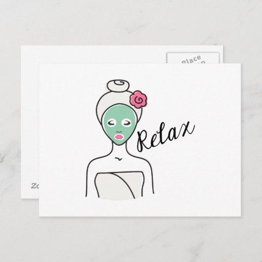 Ontspan Spa Beauty Briefkaart (Voorkant / Achterkant)