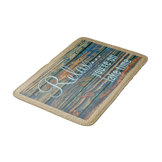 Ontspan u op het Quote Lake Time Badmat (Gekanteld)