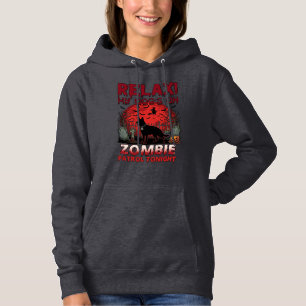 Ontspan Zombie Patrol Vanavond Hond Halloween Rode Hoodie