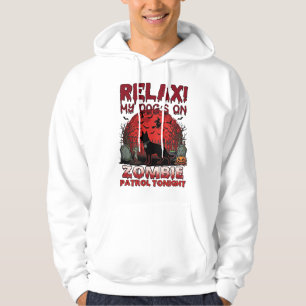 Ontspan Zombie Patrol Vanavond Hond Halloween Rode Hoodie