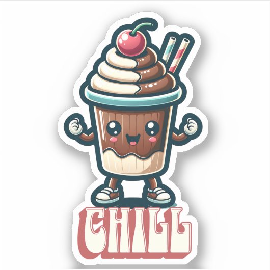Ontspanne Chocolade Milkshake Stunt Sticker (Voorkant)