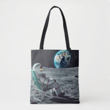 Ontspannen Astronaut Canvas tas - Moon Uitzicht