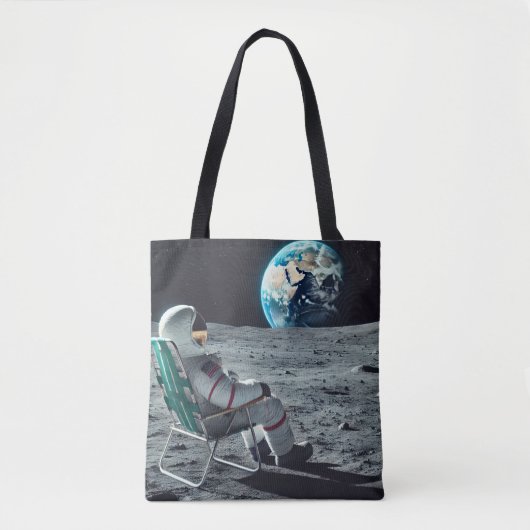 Ontspannen Astronaut Canvas tas - Moon Uitzicht (Voorkant)