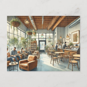 Ontspannen Café in Portland Oregon Briefkaart
