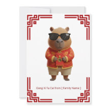 Ontspannen Capybara Gong Xi Fa Cai Kaart