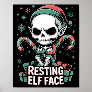 Ontspannen Elfengezicht Grappige Kerst Mooie Enge Poster