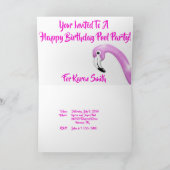 Ontspannen in het zwembad op een roze flamingo dri kaart (Binnen)