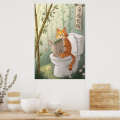 Ontspannen kat op de troon poster (Keuken)