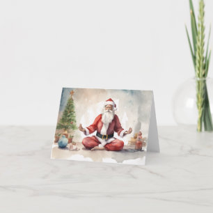 Ontspannen Kerstman doet Yoga Feestdagen Kaart