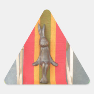 Ontspannen Konijn Vector Kunstwerk Print Design Driehoek Sticker