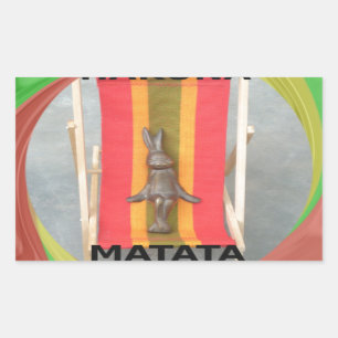 Ontspannen Konijn Vector Kunstwerk Print Design Rechthoekige Sticker