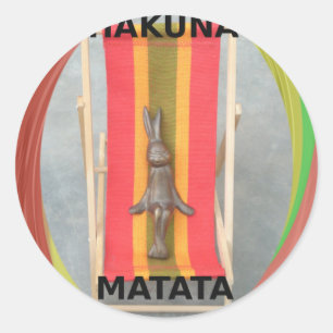 Ontspannen Konijn Vector Kunstwerk Print Design Ronde Sticker