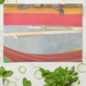 Ontspannen Konijn Vector Kunstwerk Print Design Theedoek (Gevouwen)