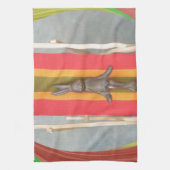 Ontspannen Konijn Vector Kunstwerk Print Design Theedoek (Verticaal)