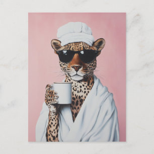 Ontspannen Leopard Morning Vibes Briefkaart