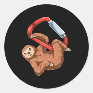 Ontspannen Luiaard - Boulderen en Klim Cadeau Ronde Sticker