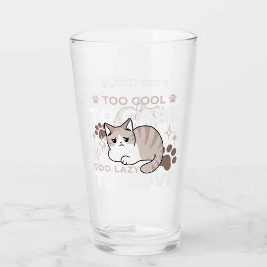 Ontspannen & Luie Vibes voor Cat Lovers Design Glas (Voorkant)
