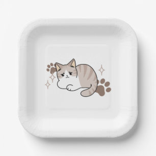 Ontspannen & Luie Vibes voor Cat Lovers Design Papieren Bordje
