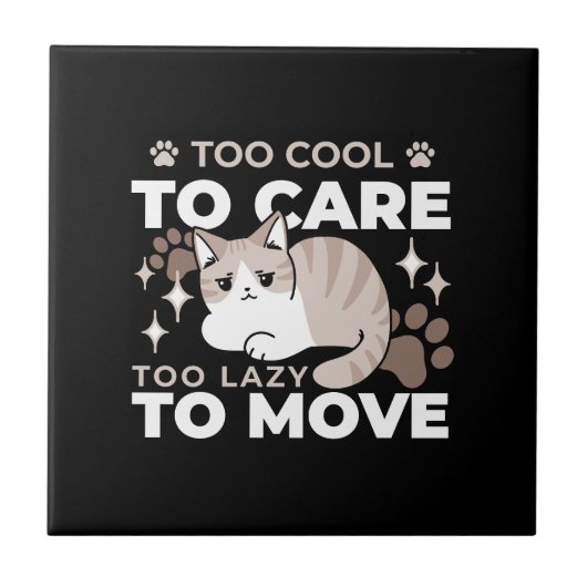 Ontspannen & Luie Vibes voor Cat Lovers Design Tegeltje (Voorkant)