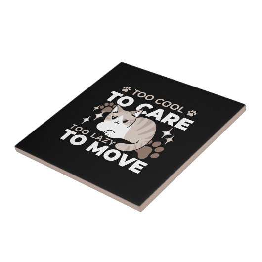 Ontspannen & Luie Vibes voor Cat Lovers Design Tegeltje (Zijkant)