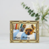 Ontspannen met Yorkie Birthday Briefkaart (Staand voorkant)