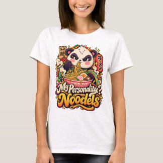 Ontspannen noedel-liefhebber kat t-shirt