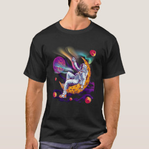 Ontspannen op de maan ruimtevaartuig astronaut t-shirt