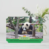 Ontspannen Panda & Gelukkig Nieuwjaar! Kaart/china Feestdagenkaart (Staand voorkant)