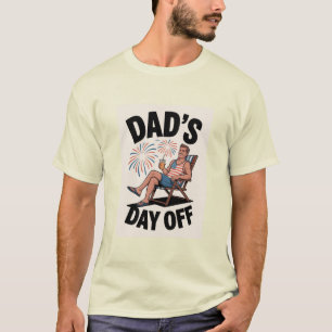 Ontspannen papa's dag van patriottisch vuurwerk on t-shirt