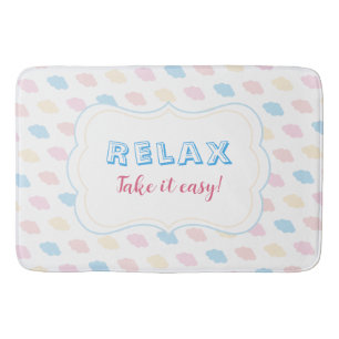 Ontspannen Pastel Kleur Wolken Roze Blauw Geel Mod Badmat