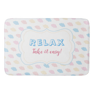 Ontspannen Pastel Kleur Wolken Roze Blauw Geel Mod Badmat