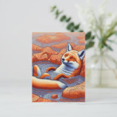 Ontspannen Red Fox Briefkaart (Staand voorkant)