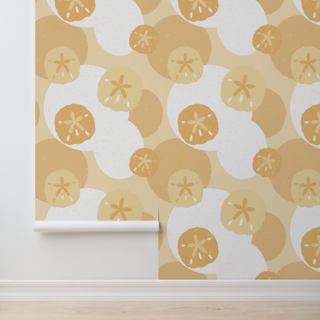 Ontspannen Sand Dollar Beach House Pattern Behang (Applicatie)