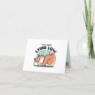 Ontspannen Shiba Inu Art: gewoon een Shiba die laa Bedankkaart