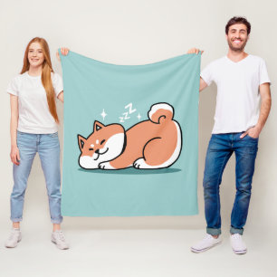 Ontspannen Shiba Inu Art: gewoon een Shiba die laa Fleece Deken