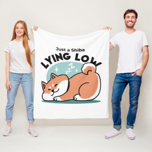 Ontspannen Shiba Inu Art: gewoon een Shiba die laa Fleece Deken