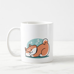 Ontspannen Shiba Inu Art: gewoon een Shiba die laa Koffiemok