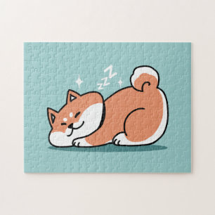 Ontspannen Shiba Inu Art: gewoon een Shiba die laa Legpuzzel