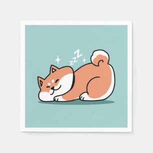 Ontspannen Shiba Inu Art: gewoon een Shiba die laa Servet