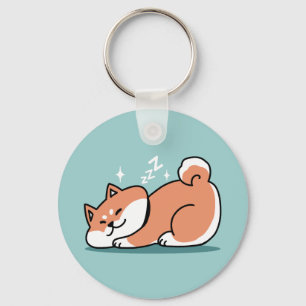 Ontspannen Shiba Inu Art: gewoon een Shiba die laa Sleutelhanger