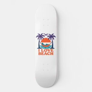 Ontspannen strand hangmat zonsondergang ontwerp skateboard