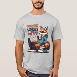 Ontspannen Vos met Koffie – Gezellige Boekenliefhe T-shirt