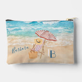 Ontspannen Waterverf Strand Scène Naam Monogram Etui (Achterkant)