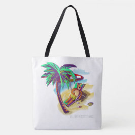 Ontspannen Zomer Beer op Tropical Beach Draagtas