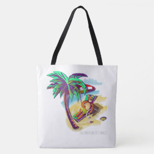 Ontspannen Zomer Beer op Tropical Beach Draagtas