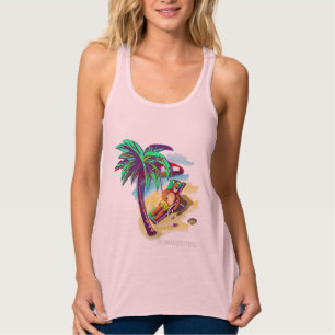 Ontspannen Zomer Beer op Tropical Beach Tanktop