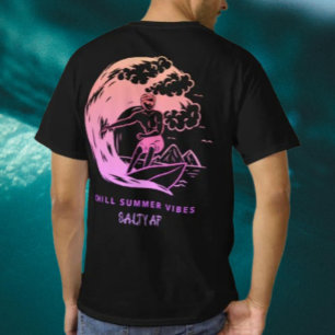Ontspannen Zomerstemming Roze Gradiënt door Salty T-shirt