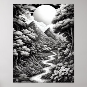 Ontspannend Landschapskleurend Poster