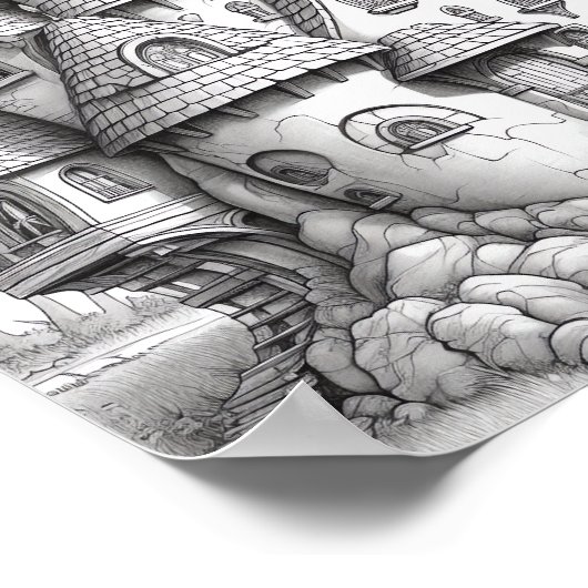 Ontspannend Landschapskleurend Poster (Hoek)