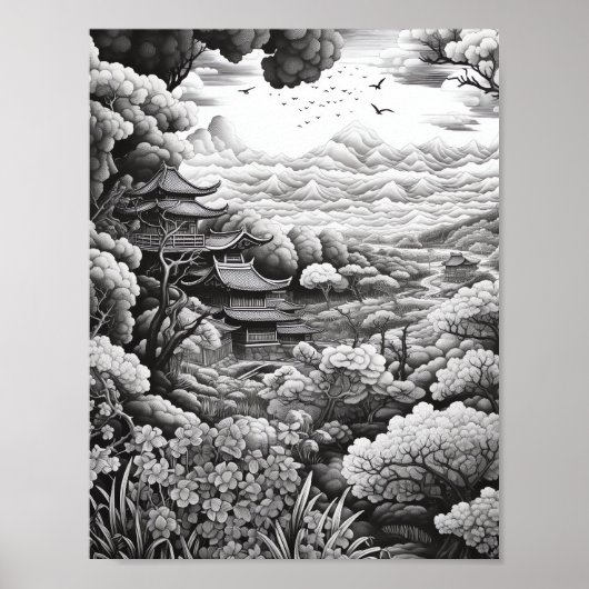 Ontspannend Landschapskleurend Poster (Voorkant)